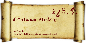 Öhlbaum Virág névjegykártya